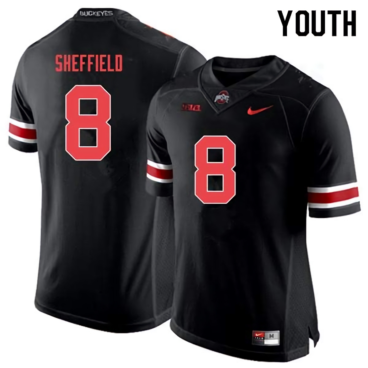 Kendall Sheffield Ohio State Buckeyes Youth NCAA #8 Nike Black Out College Stitched Football Jersey GKV6456EQ
